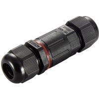 Loops Inline IP68 Straight Connector - Three Way Terminal Block - Black Nylon