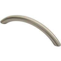 Loops Curved Bow Cabinet Pull Handle 119 x 10mm 96mm Fixing Centres Satin Nickel in Metallics