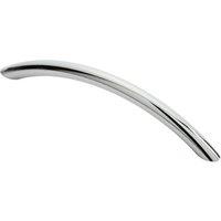 Loops Curved Bow Cabinet Pull Handle 153 x 10mm 128mm Fixing Centres Chrome