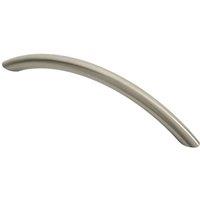 Loops Curved Bow Cabinet Pull Handle 153 x 10mm 128mm Fixing Centres Satin Nickel in Metallics