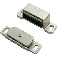 Loops Magnetic Cupboard Door Catch 37mm Fixing Centres 6kg Pull Nickel Plated in Metallics