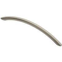 Loops Curved Bow Cabinet Pull Handle 190 x 10mm 160mm Fixing Centres Satin Nickel in Metallics