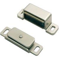 Loops Magnetic Cupboard Door Catch 36.5mm Fixing Centres 3.5kg Pull Nickel Plated in Metallics