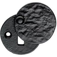 Loops 40mm Traditional Round Covered Escutcheon Lock Profile Black Antique