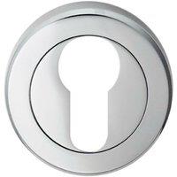 Loops 50mm Euro Profile Round Escutcheon Beveled Edge Concealed Fix Polished Chrome