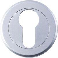 Loops 50mm Euro Profile Round Escutcheon Beveled Edge Concealed Fix Satin Chrome
