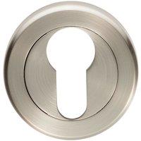 Loops 51mm Euro Profile Escutcheon Chamfered Edge Concealed Fix Satin Nickel in Metallics