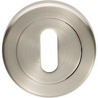 Loops 51mm Lock Profile Escutcheon Chamfered Edge Concealed Fix Satin Nickel in Metallics
