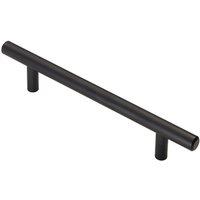 Loops T Bar Cupboard Pull Handle 188 x 12mm 128mm Fixing Centres Matt Black