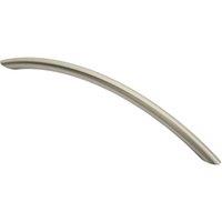 Loops Curved Bow Cabinet Pull Handle 226 x 10mm 192mm Fixing Centers Satin Nickel in Metallics