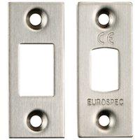 Loops Forend Strike & Fixing Pack Suitable for Tubular Deadbolt Satin Steel in Metallics