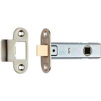 Loops 76mm Contract Standard Tubular Latch Rounded Strike/Forend Nickel Plated in Metallics