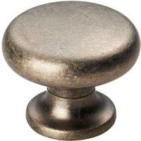 Loops Flat Faced Round Door Knob 34mm Diameter Pewter Small Cabinet Handle