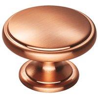 Loops Ring Domed Cupboard Door Knob 38.5mm Diameter Satin Copper Cabinet Handle