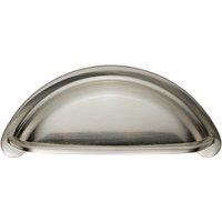 Loops Cabinet Cup Pull Handle 94 x 41.5mm 76mm Fixing Centres Satin Nickel in Metallics
