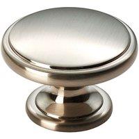 Loops Ring Domed Cupboard Door Knob 38.5mm Diameter Satin Nickel Cabinet Handle in Metallics
