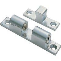 Loops Double Ball Roller Cupboard Catch 43 x 8mm 34.5mm Fixing Centres Satin Chrome