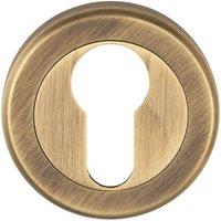 Loops 50mm Euro Profile Round Escutcheon Beveled Edge Concealed Fix Antique Brass in Metallics