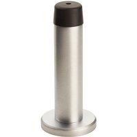 Loops Rubber Tipped Doorstop Cylinder with Rose Wall Mounted 71mm Satin Chrome