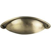 Loops Traditional Cup Pull Handle 104 x 26mm 64mm Fixing Centres Burnished Brass in Metallics