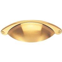 Loops Traditional Cup Pull Handle 104 x 26mm 64mm Fixing Centres Satin Brass in Metallics