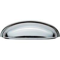 Loops Shaker Cup Pull Handle 124 x 35mm 96mm Fixing Centres Polished Chrome