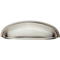 Loops Shaker Cup Pull Handle 124 x 35mm 96mm Fixing Centres Satin Nickel in Metallics