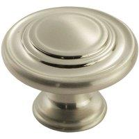 Loops Round Ringed Pattern Door Knob 32mm Diameter Satin Nickel Cabinet Handle in Metallics