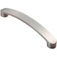 Loops Flat Fronted Bow Pull Handle 140 x 12mm 128mm Fixing Centres Satin Nickel in Metallics