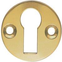 Loops 31mm Keyhole Profile Round Escutcheon 18mm Fixing Centres Polished Brass in Metallics