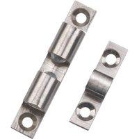 Loops Double Ball Roller Cupboard Catch 50 x 9mm 40mm Fixing Centers Satin Chrome