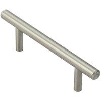 Loops Mini Round T Bar Pull Handle 100 x 8mm 64mm Fixing Centres Satin Nickel in Metallics