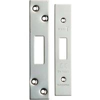 Loops Forend Strike & Fixing Pack Suitable for Deadlocks Bright Stainless Steel in Metallics