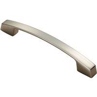 Loops Curved Bridge Pull Handle 169 x 14mm 128mm Fixing Centres Satin Nickel in Metallics