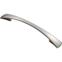 Loops Tapered Pull Handle 172 x 16mm 128mm Fixing Centres Satin Nickel Curved Bow in Metallics