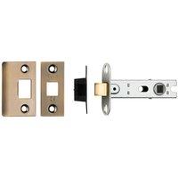 Loops 76mm Tubular Mortice Door Latch Bolt Through Square Forends Antique Brass in Metallics