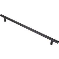 Loops T Bar Cupboard Pull Handle 348 x 12mm 288mm Fixing Centres Matt Black