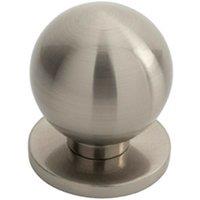 Loops Small Solid Ball Cupboard Door Knob 25mm Dia Satin Nickel Cabinet Handle in Metallics