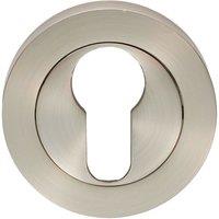 Loops 50mm Euro Profile Round Escutcheon 10mm Depth Concealed Fix Satin Nickel in Metallics