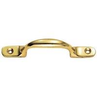 Loops Sash Window Bow Shaped Lift Handle 102 x 12mm 28mm Proj Polished Brass in Metallics