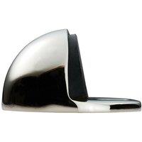 Loops Floor mounted Oval Doorstop 44 x 22mm Polished Nickel Half Moon Stopper in Metallics