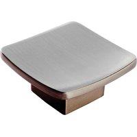 Loops Square Curved Cupboard Door Knob 45 x 45mm Satin Nickel Cabinet Handle in Metallics