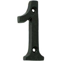 Loops Black Antique Door Number 1 78mm Height 8mm Depth Iron Face Numeral Plaque