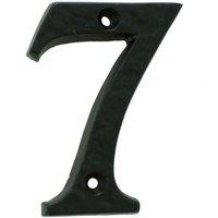 Loops Black Antique Door Number 7 78mm Height 8mm Depth Iron Face Numeral Plaque