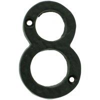 Loops Black Antique Door Number 8 78mm Height 8mm Depth Iron Face Numeral Plaque
