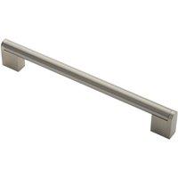 Loops Round Bar Pull Handle 232 x 14mm 192mm Fixing Centers Satin Nickel & Steel in Metallics