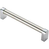 Loops Round Tube Pull Handle 176 x 16mm 160mm Fixing Centres Satin Nickel & Chrome in Metallics