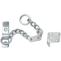 Loops Heavy Duty Door Security Chain 195.5mm Length Satin Chrome Door Restrictor