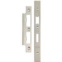 Loops Forend Strike & Fixing Pack For DIN Euro Sash & Bathroom Lock Satin Steel in Metallics