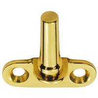 Loops Flush Fitting Cranked Window Casement Pin 25mm Fixing Centres Polished Brass in Metallics